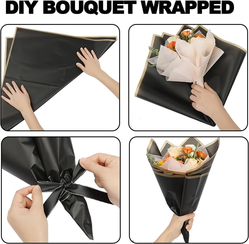DEWJDFSC 20 Sheets Flower Wrapping Paper,Waterproof Floral Korean Bouquet Wrapping Paper, Florist Supplies, Suitable for Flowers Gift Packaging (PureBlue) - Image 5